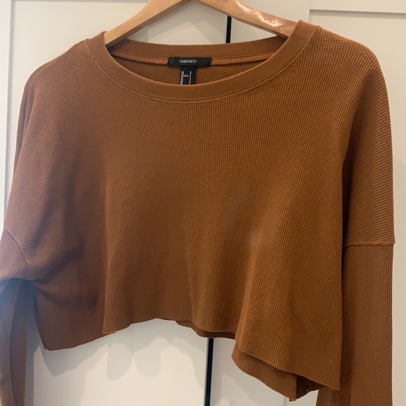 Copper cropped waffle long sleeve - Picture 4 of 4